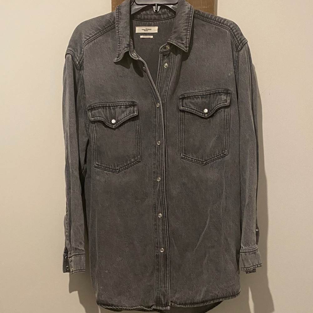 Charcoal Button Down Shirt for Women